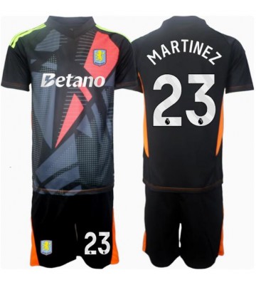 Aston Villa Emiliano Martinez #23 Brankář Venkovní dres komplet pro Děti 2024-25 Krátkým Rukávem (+ Krátké kalhoty)